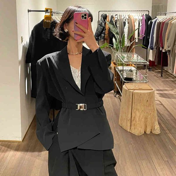 

suits white casual blazer for women notched long sleeve sashes korean blazers female fashion clothing spring tide, White;black