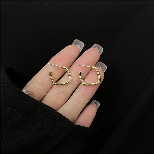 

hoop & huggie 2021 korean metal round earrings for women fashion cute gold silver color punk charm earring minimalist jewelry brincos, Golden;silver