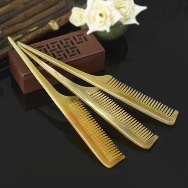 

hair brushes 1pc pointed tail comb yak horn sharp styling tool hairdressing for salon, Silver