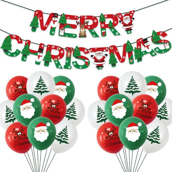 

party decoration 1set merry christmas balloons santa claus elk tree home xmas decor