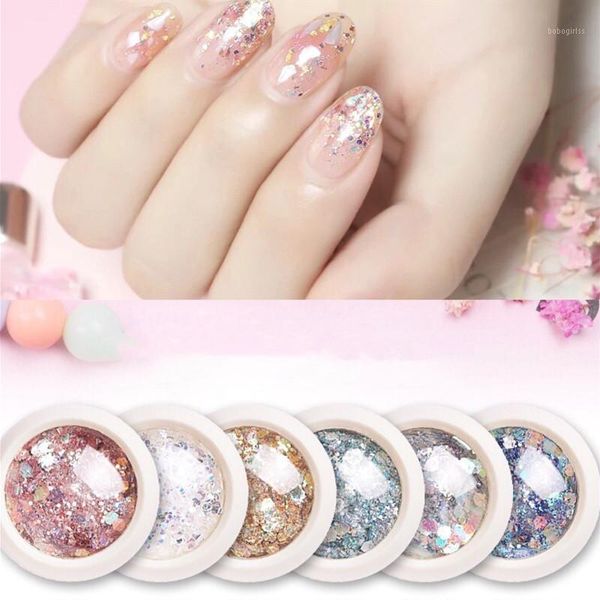

mermaid glitter powder glittering 3d chameleon color sequins discoloration in case of light nail art decoration polish manicure1, Silver;gold