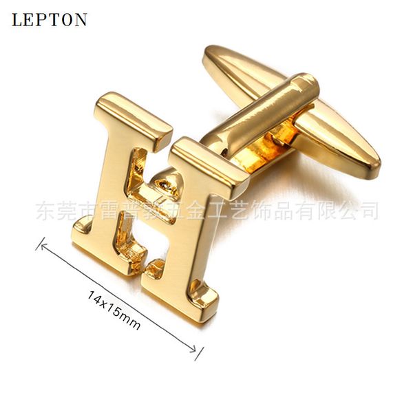 

cuff english h letter french cuff men's simple business cufflinksj8j7, Silver