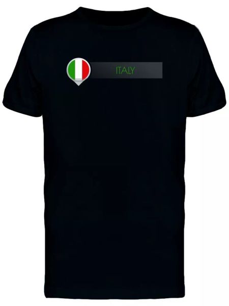 

cool map point italy flag men's tee -image by shutterstock, White;black