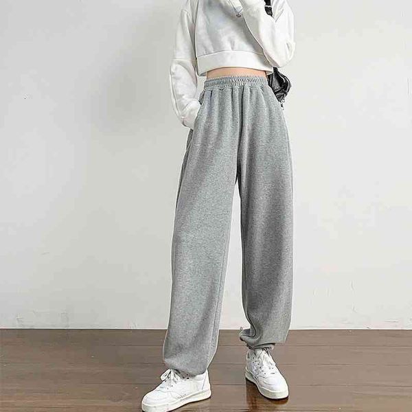 

women's pants & capris female sports pants, loose and casual sweatpants for women, gray, black white, korean style, baggy pants b5o6