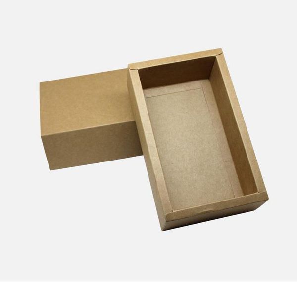 

14*7*3cm black brown drawer shaped gift boxes kraft paper cardboard packaging box for bow tie accessories wholesale wrap