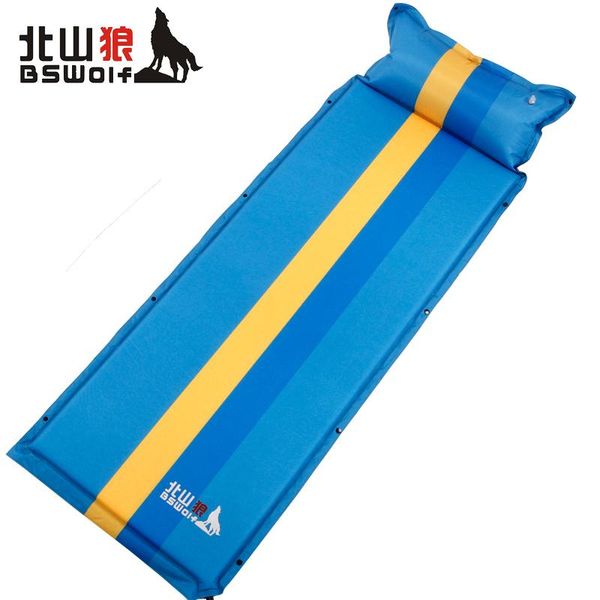 

bswolf outdoor single person automatic inflatable pad camping mattress can be widened and thickened double spell of rain pads