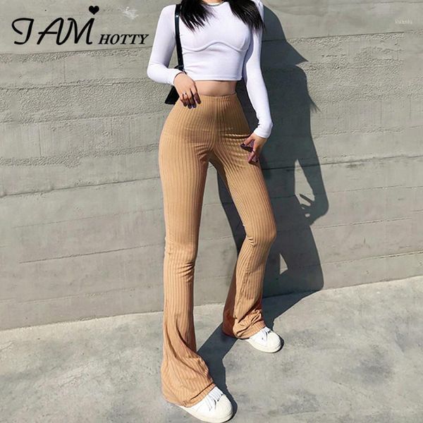 

women's pants & capris strechy knit sweatpants women casual solid basic flare korean fashion streetwear cargo retro jogging tousers 202, Black;white