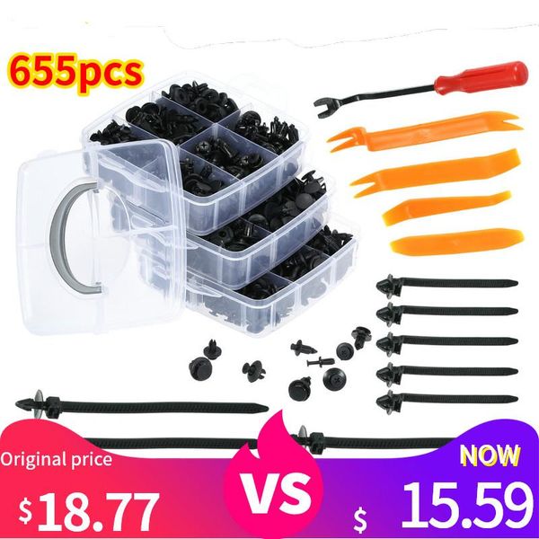 Andere Fahrzeugwerkzeuge 630 teile/satz Gemischte Auto Fastener Auto Karosserie Push Pin Nieten Stoßstange Reparatur Kits Clip Expansion Clips