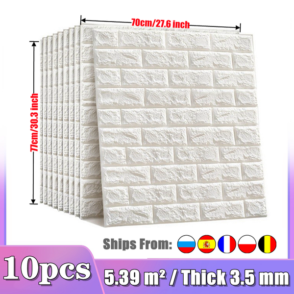 

10pcs 3d wall sticker imitation brick bedroom decoration waterproof self adhesive wallpaper for living room kitchen tv backdrop