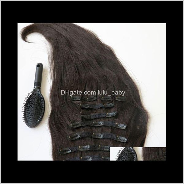 

220g  22inch in human brazilian 1boff black remy straight weaves 10pcsset comb 81rlu inon 0oiwe, Black;brown