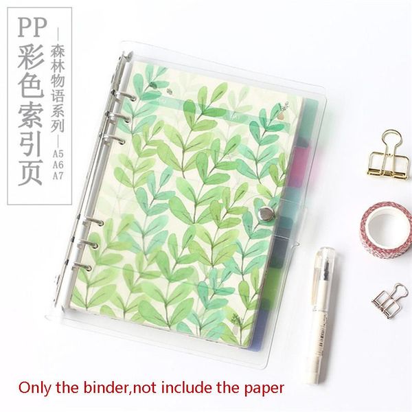 

creative a5 a6 colored notebook index page pp cover spiral diary planner paper note book category pages school office stationery notepads, Purple;pink