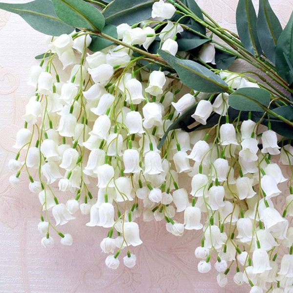 

forks wedding decor artificial silk wisteria flower vines campanula hanging rattan floral garland for home garden 80cm decorative flowers &
