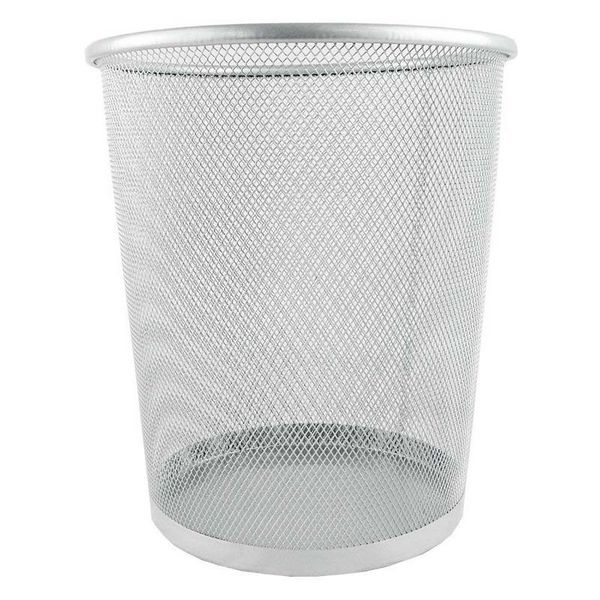 

waste bins circular mesh bin paper basket (silver)