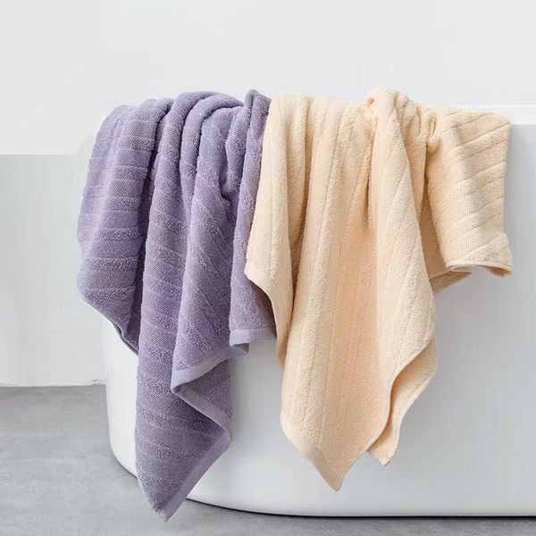 

pure cotton bath towel soft comfortable striped women children adults absorbent men large single