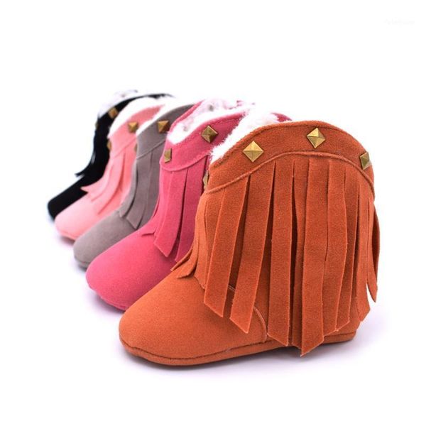 

first walkers cowboy boots for girls with studs baby shoes fashion snow kids solid fringe winter warm1