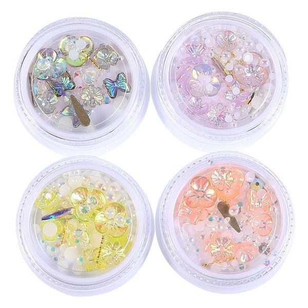 

4pcs nail art studs delicate butterflies decorations diy manicure decor, Silver;gold