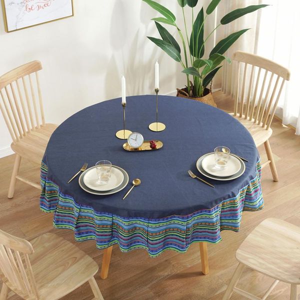 

table cloth striped round wedding tablecloth water-resistant restaurant dining pad