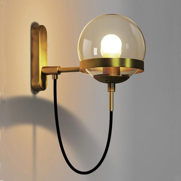 

wall lamps loft retro american wrought iron glass ball light living room study balcony doorway bedroom bedside lamp