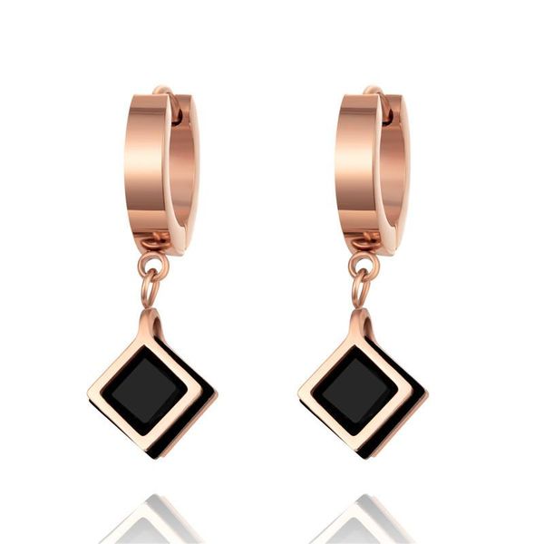 

europe and the united states simple fashion titanium steel ear buckle earrings for women versatile jewelry hoop & huggie, Golden;silver