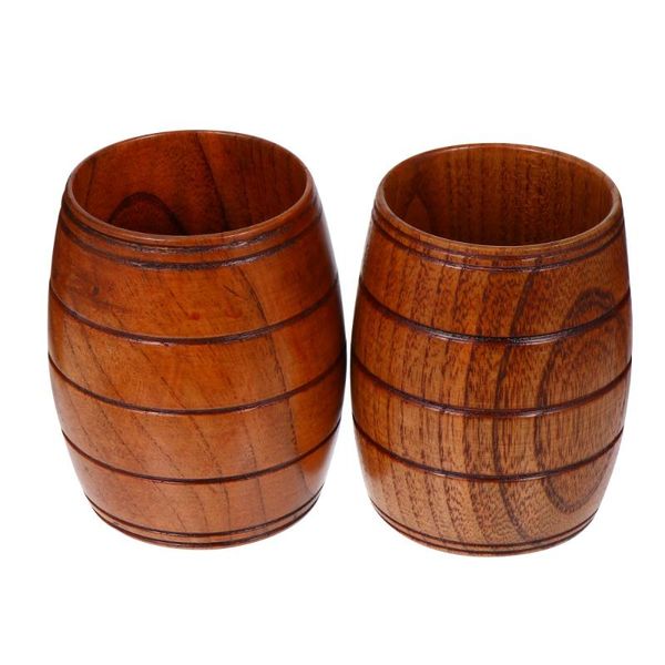 

mugs 2pcs bar home restaurant wooden cup creative wood beer simple