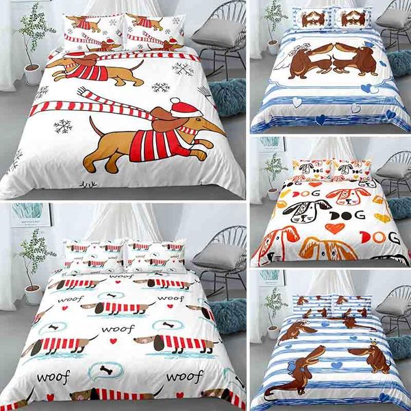 

bedding sets cartoon happy dog set for kids teens soft duvet cover single double  king size bedclothes home textile