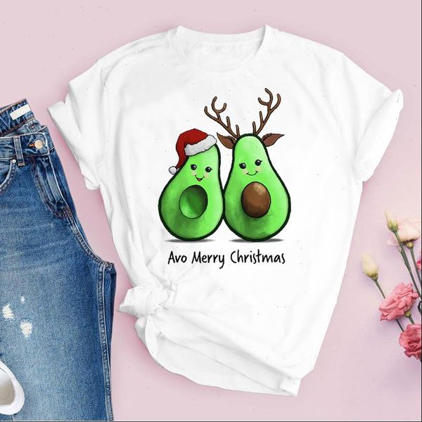

tees for women t shirt print avocado fruit funny year merry christmas ladies clothes lady clothing female, White