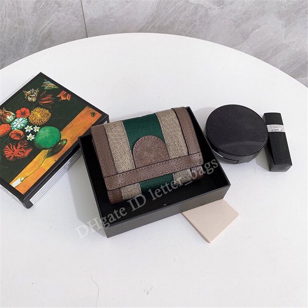 

2021 luxury designer double g delicate women fashion clutch bags classic striped letter card holder zipper coin purse joker short fold walle