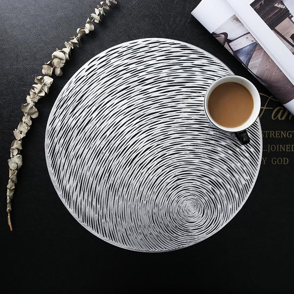

mats & pads 38cm round pvc placemat kitchen dining table set steak pad anti-scalding insulation ins nordic el restaurant decor