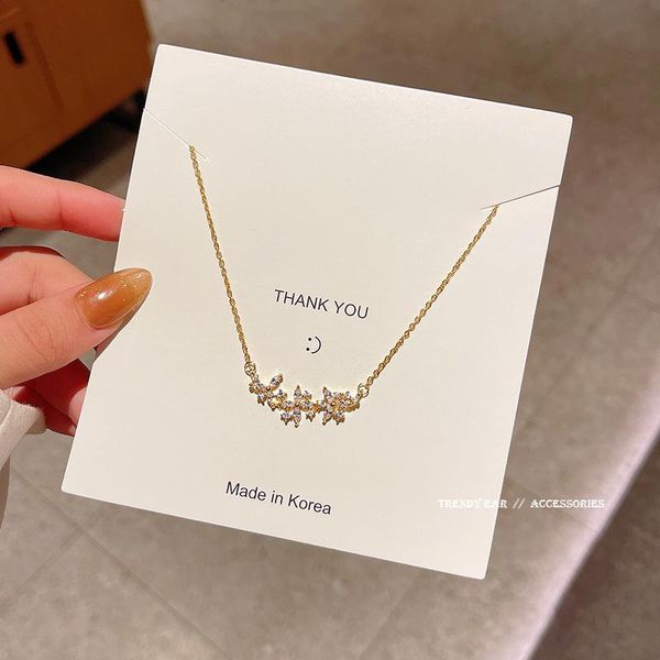 

pendant necklaces the listing jewelry european zircon flower titanium steel female design clavicle female's choker party necklace for g, Silver