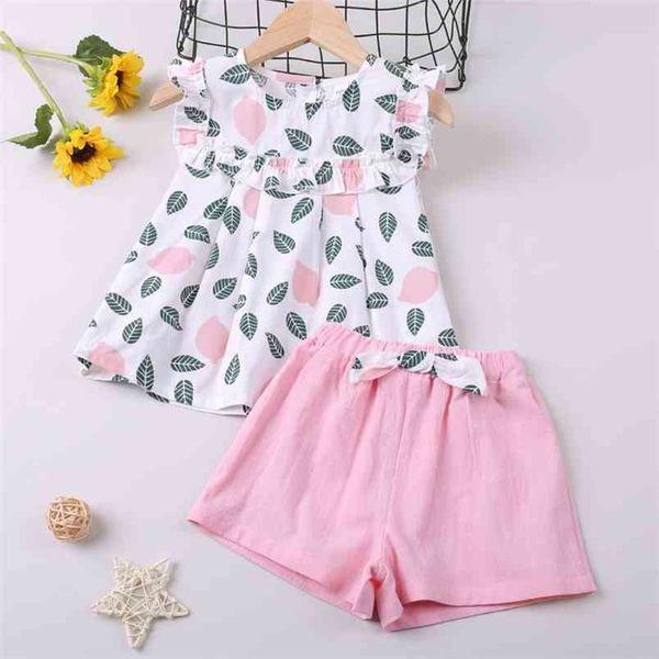 

summer clothing sets shorts 2pcs kid clothes children's toddler for girls baby suit 210528, White