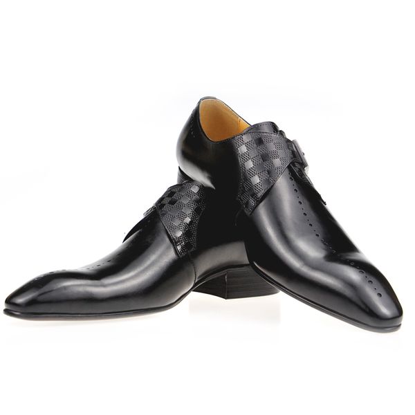 

dress shoes sapato social masculino de couro, calÃ§ado formal oxford para casamento e escritÃ³rio, sapato couro legÃ­timo, bico ponteagudo, yxk, Black