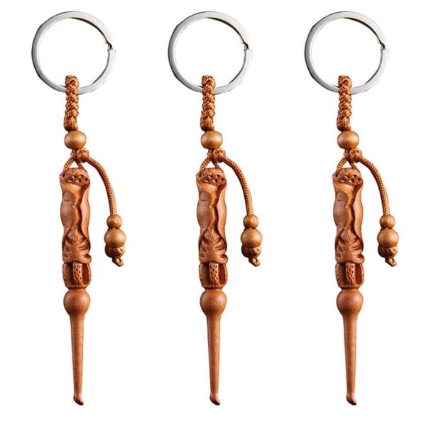 

hooks & rails 3pcs ear spoon keychain practical earwax portable compact