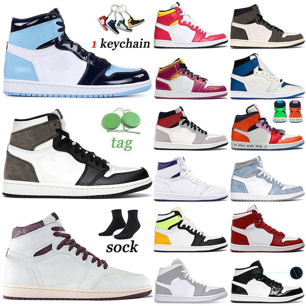 

mens womens jordan1s retro basketball shoes air jordan 1 1s jumpman unc dark mocha burgundy crush fragment hyper royal beginnings sneakers t