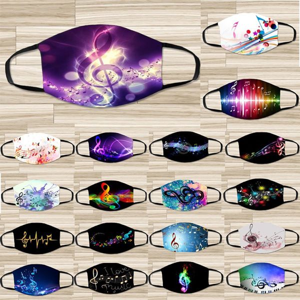 

men's 2021 and women's black personalized note mask dustproof cotton printed