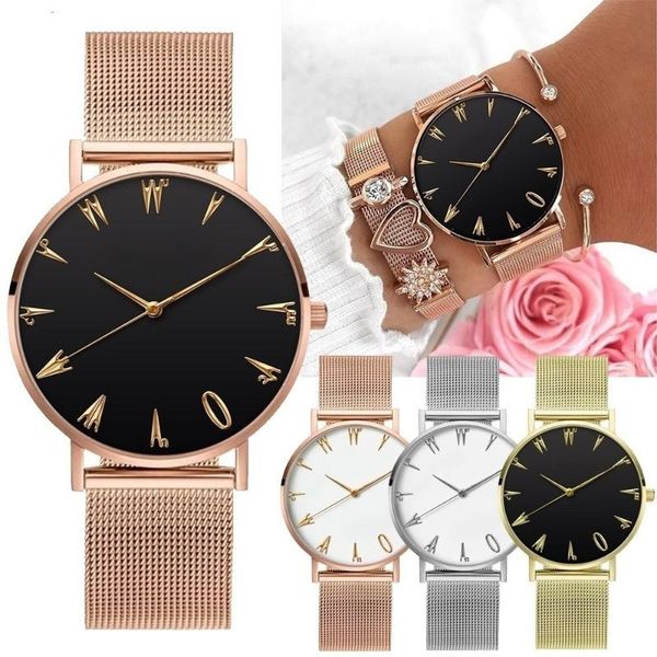 

casual stylish quartz women's bracelet watch simple elegant women wrist ladies dress adults clock erkek kol saati wristwatches, Slivery;brown