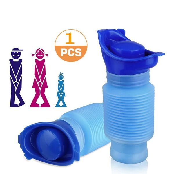 

car organizer hiking shrinkable urinal 750ml pocket toilet blue leakproof