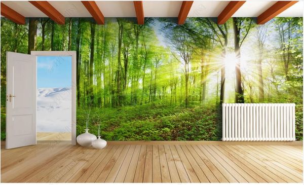 Papel de parede de fotos personalizado 3d murais Papel de parede moderno Fantasia Floresta HD Cenário Natural TV Fundo de Parede Decoração de Casa