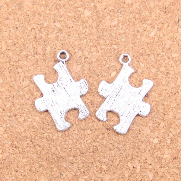 100 pezzi argento antico placcato bronzo puzzle charms ciondolo collana fai da te braccialetto braccialetto risultati 21 * 18mm