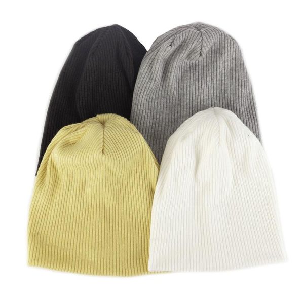 

beanies candy color knitted ribbed slouchy hat for women man autumn winter beanie hats fashion baggy warm hip-hop skullies caps