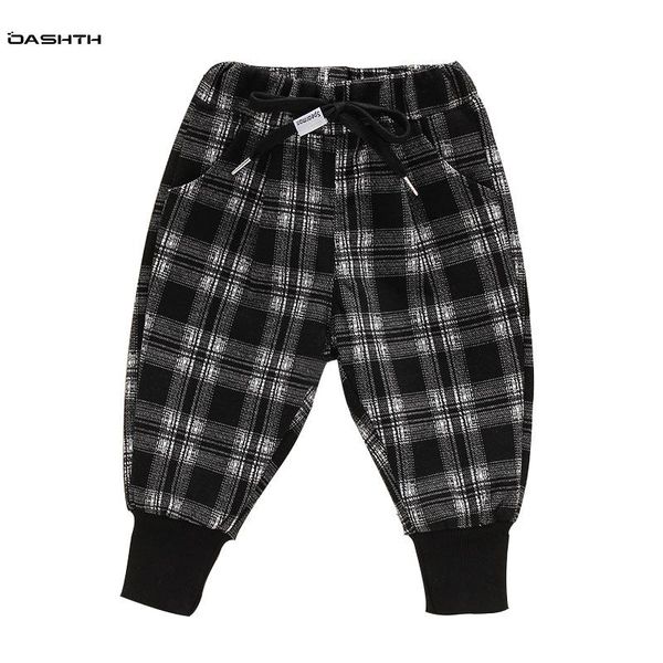

children's winter cotton trousers boys and girls plaid plus velvet thick warm pants, Blue