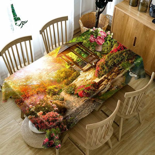 

trees print 3d tablecloth polyester dinner party coffee table cloth round rectangular waterproof cover home decorative