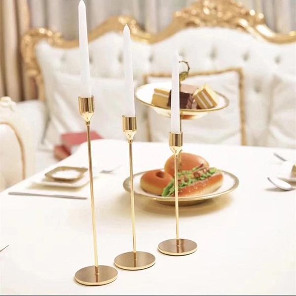 

candle holders 3pcs european metal holder simple gold wedding decoration bar party living room home modern