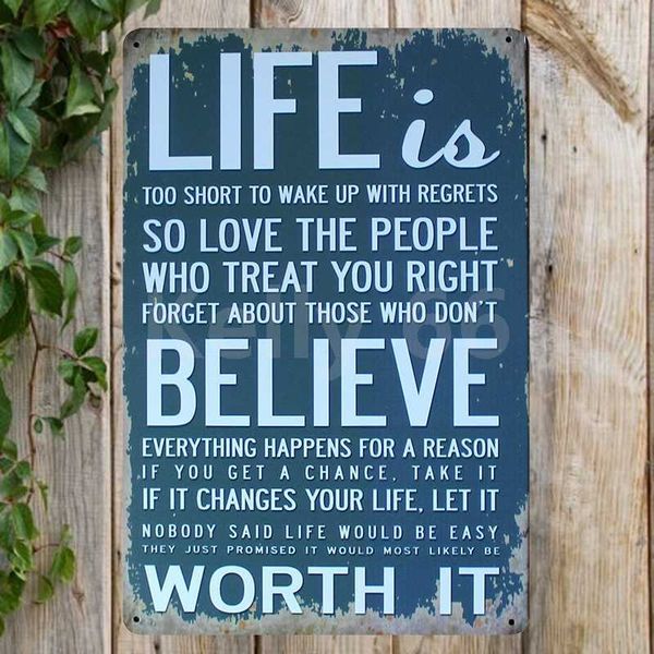 

life family keep calm and keep smile love laugh tin metal sign home decor bar wall art painting 20*30 cm size jt-9