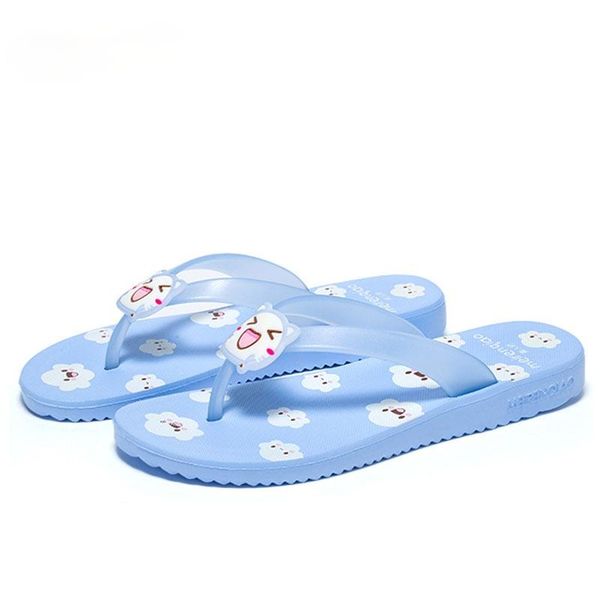 

slippers 2021 flip flops women cute beach flat heel eva sandals and, Black