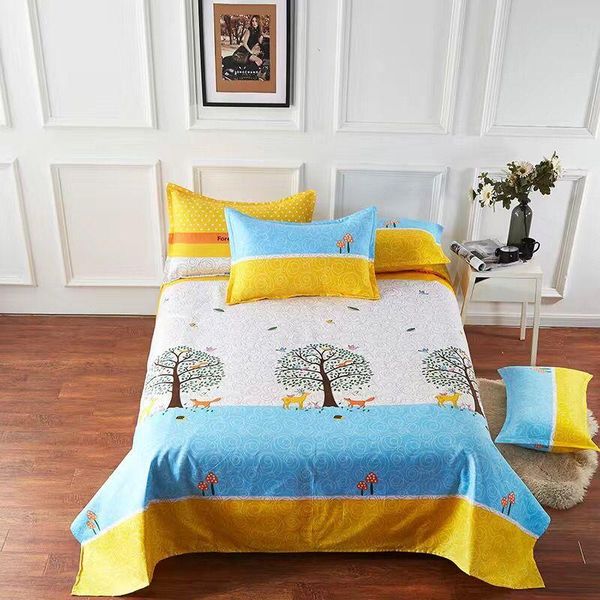 

sheets & sets 2021 bed sheet with case colorful flower printed fitted cotton blend polyester mattress cover single queen size