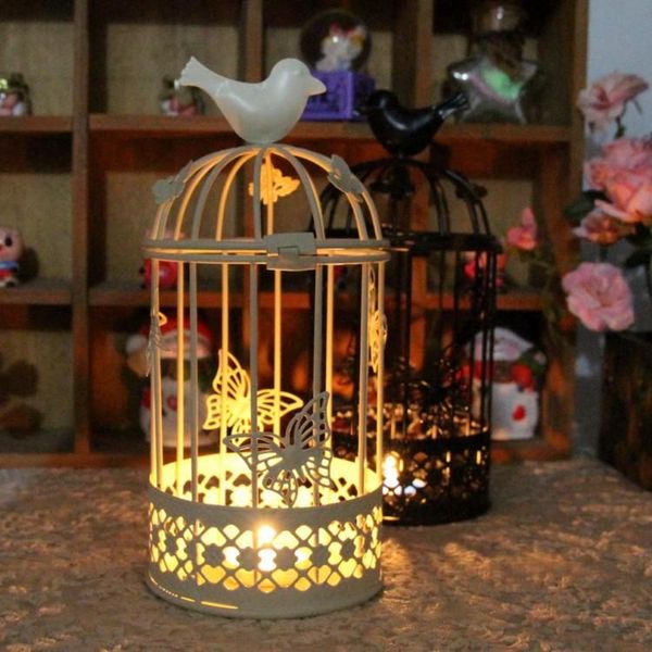 

bird cage retro candlestick metal white wedding centerpieces decoracion hogar moderno kandelaar home decor kk60zt candle holders