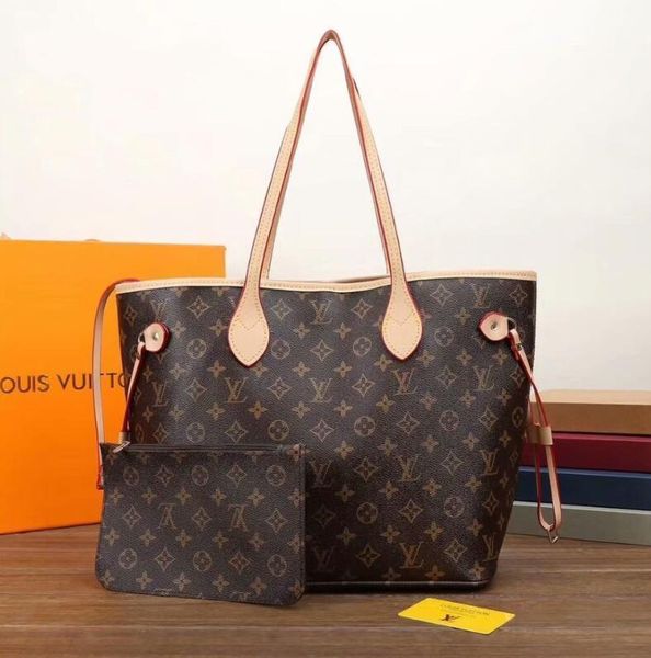 

2pcs/set women shopping lv louis bags vitton handbags flower composite tote leathe rclutch shoulder bag 2021, Red;black