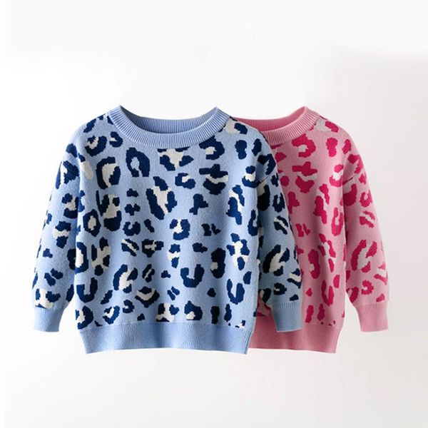 

pullover melario baby girl boy leopard sweaters 2021 fashion winter autumn fall knitted clothes casual soft clothing cotton outfits, Blue