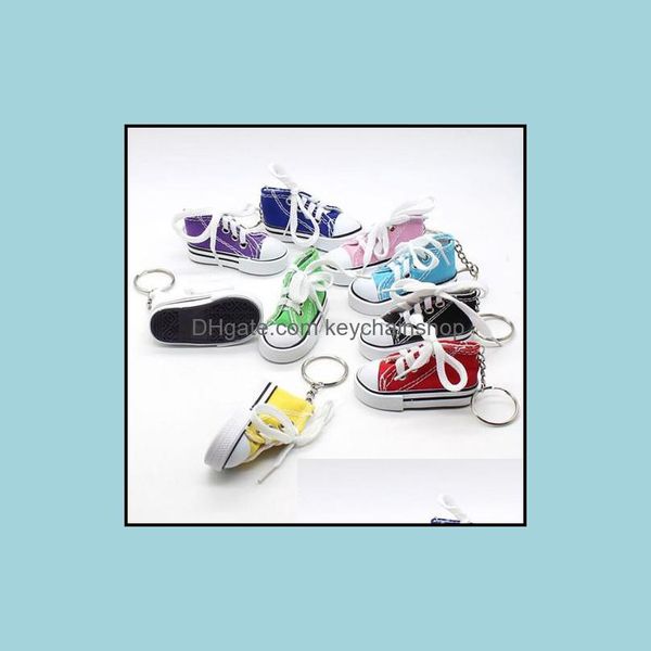 

keychains fashion aessories creative key ring chain mini canvas shoes sneaker tennis keychain simation sport funny keyring pendant gift lxl9, Silver