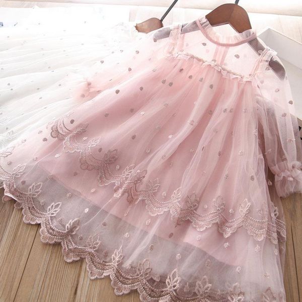 

spring girls' embroidered long sleeve dress wholesale girl's dresses, Red;yellow